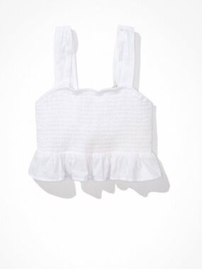 American Eagle Outfitters Tie-Back Smocked Cropped Cami